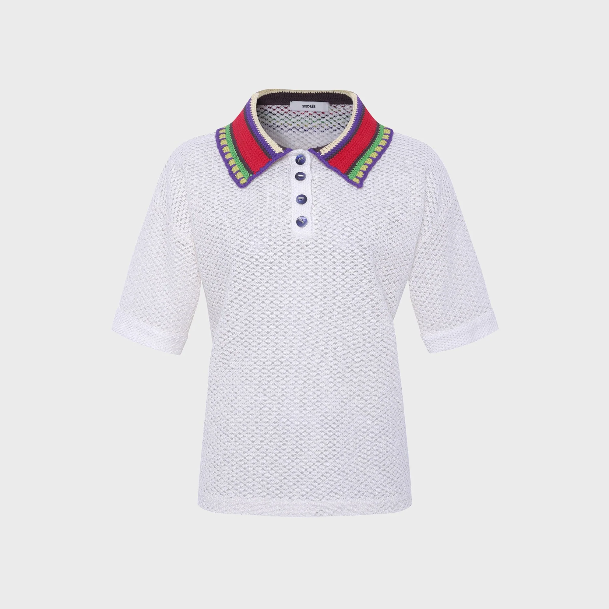 Siedres Leo Boxy Fit Short-Sleeve Polo - Ecru