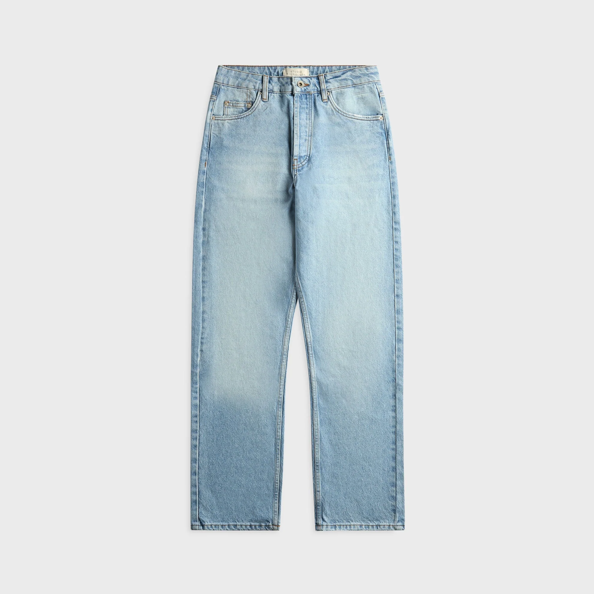 Studio Nicholson Riso Straight Leg Denim Pant - Bleached Wash