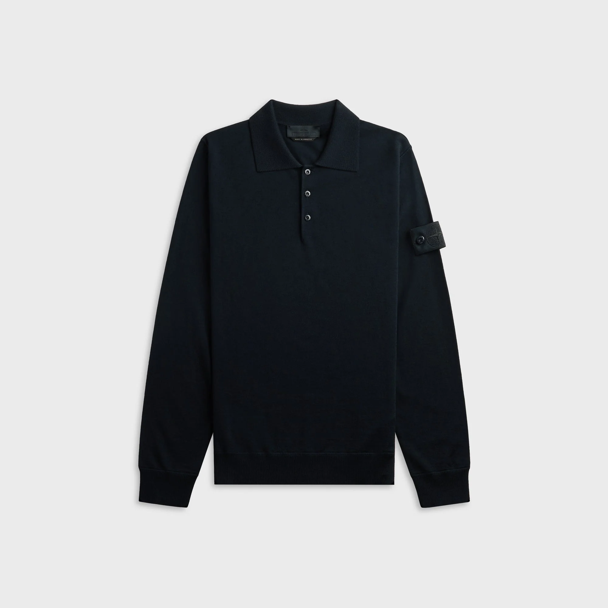 Stone Island Ghost Long Sleeve Polo Shirt - Navy Blue