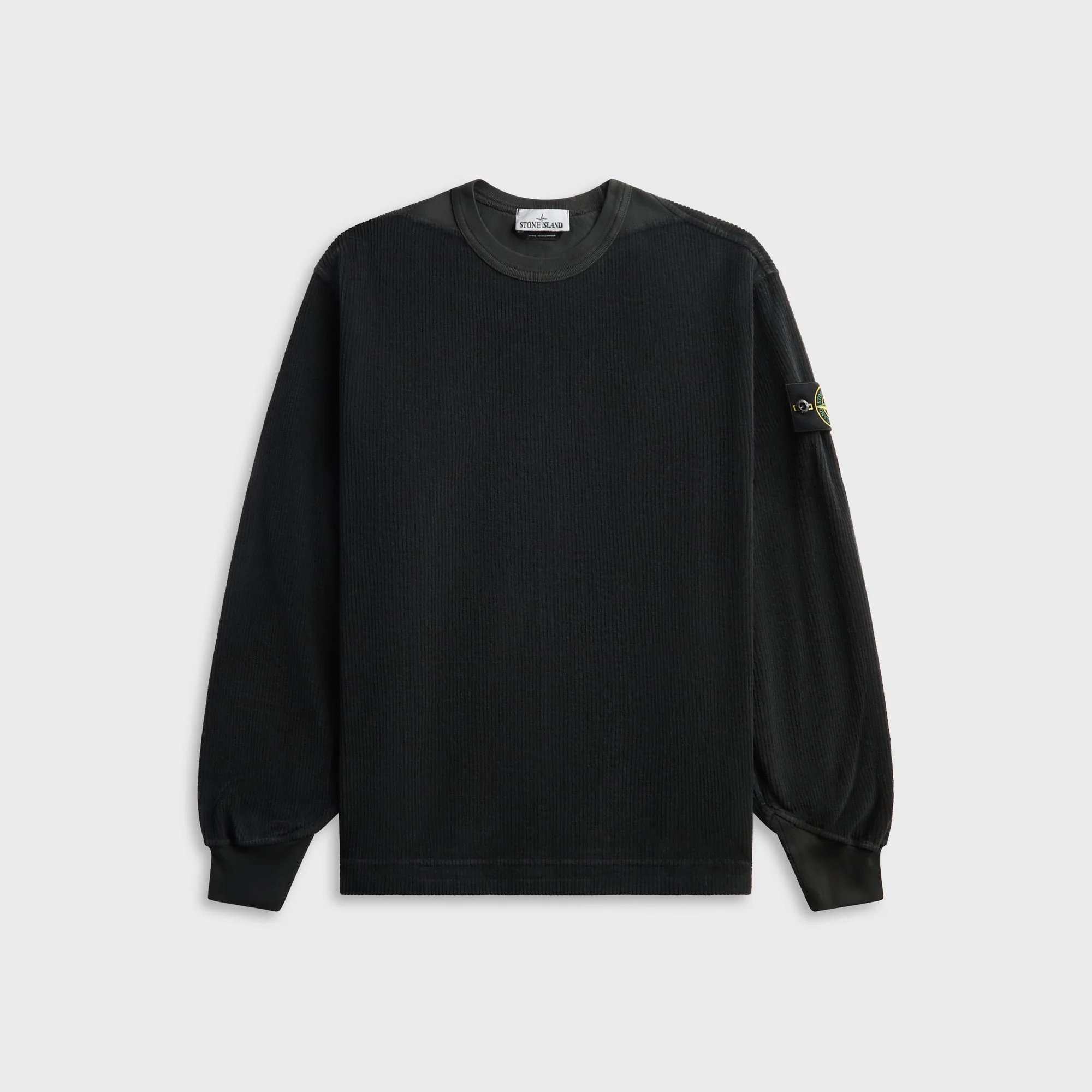 Stone Island Jersey Corduroy Crewneck Sweatshirt - Lead Grey