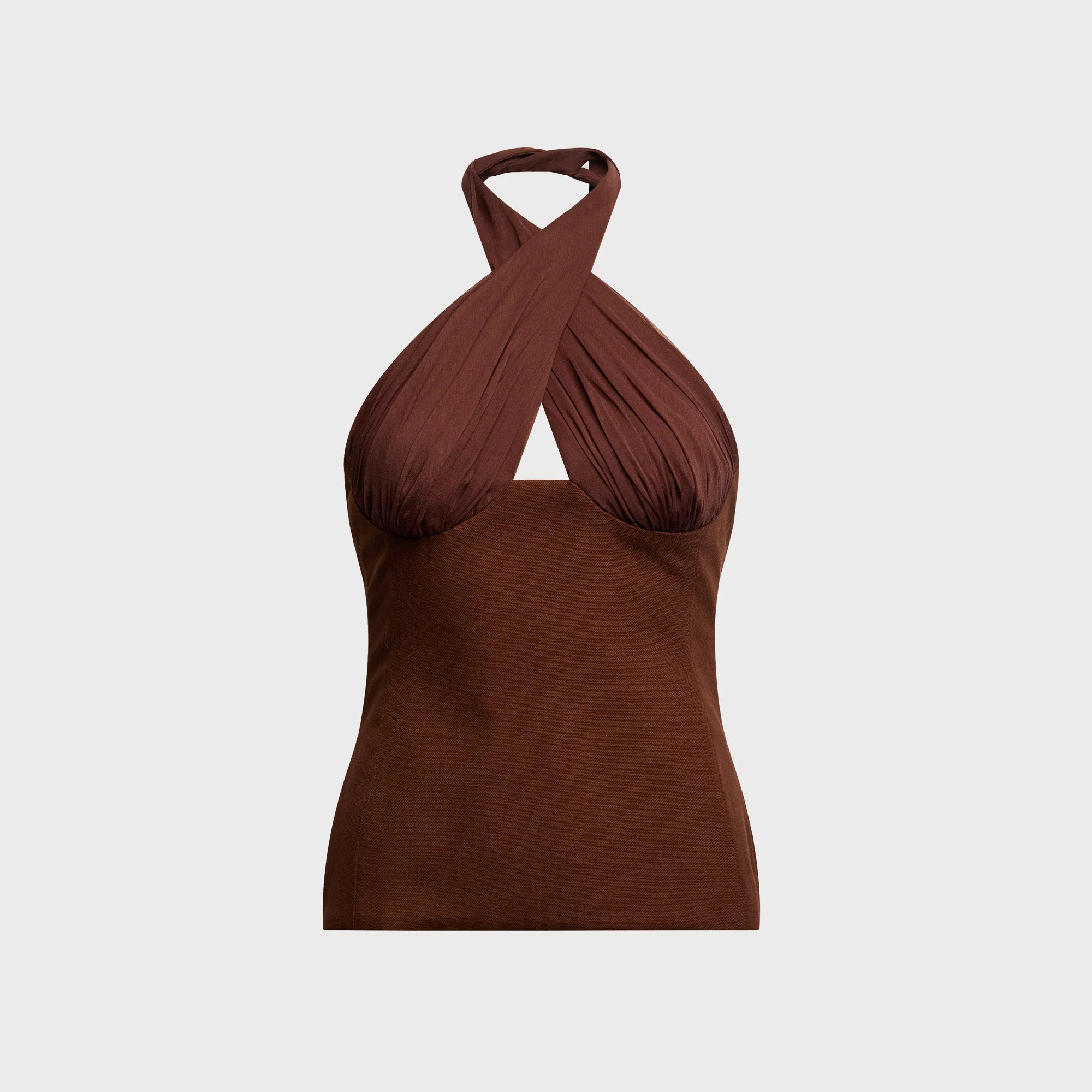 Tae Park Sculpted Halter Top - Brown
