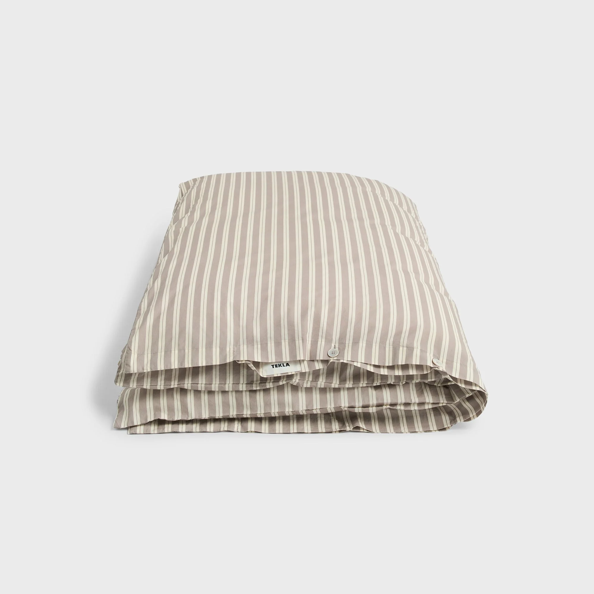 Tekla Percale Double Duvet Cover - Clay Stripes
