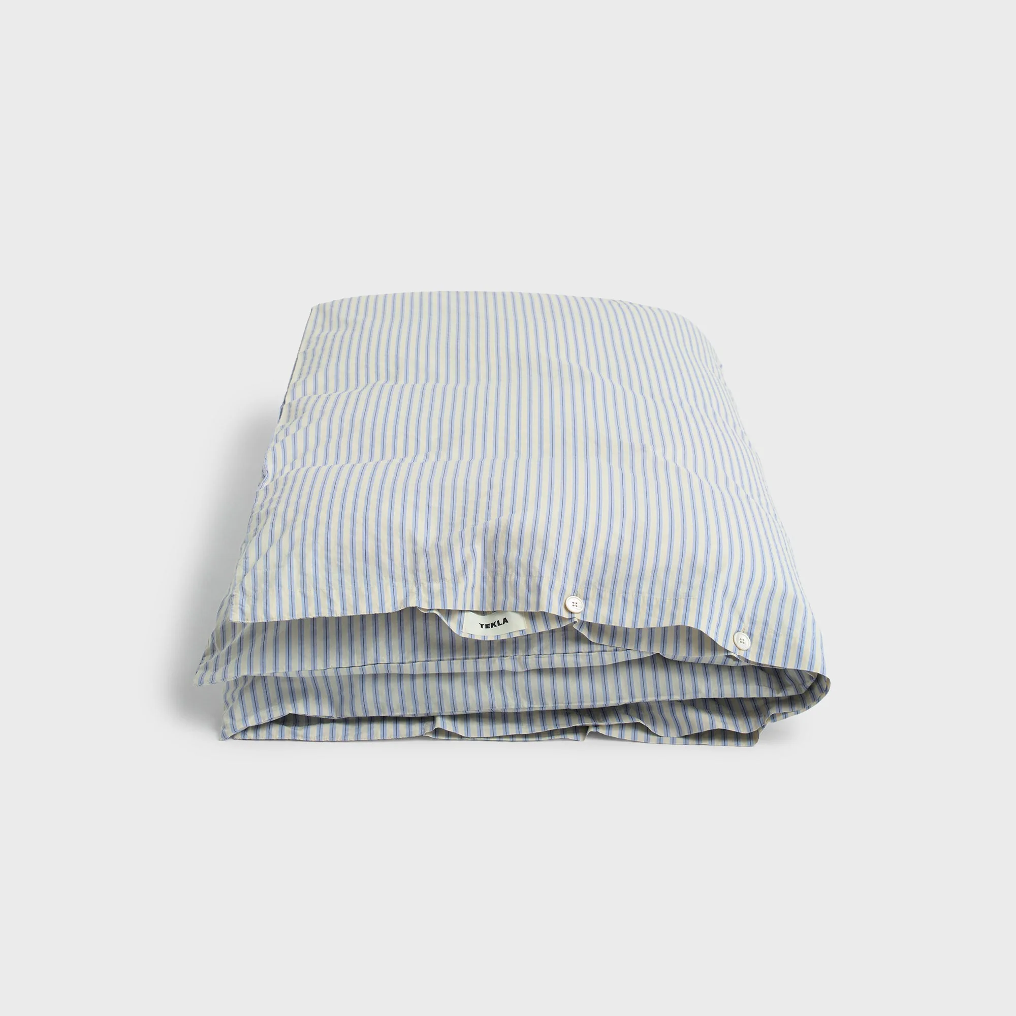 Tekla Percale Double Duvet Cover - Flint Stripes