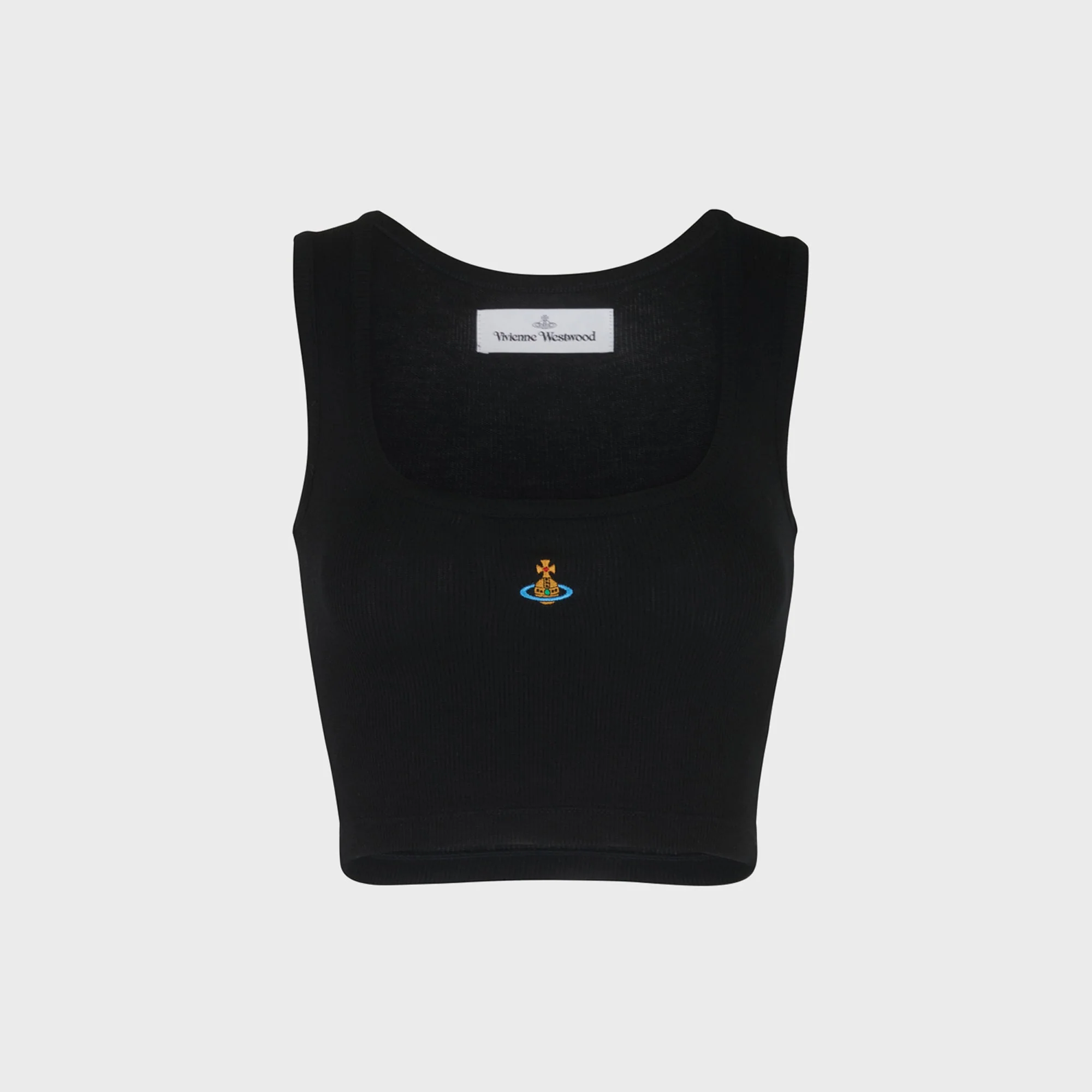 Vivienne Westwood Cropped Rib Vest Top - Black