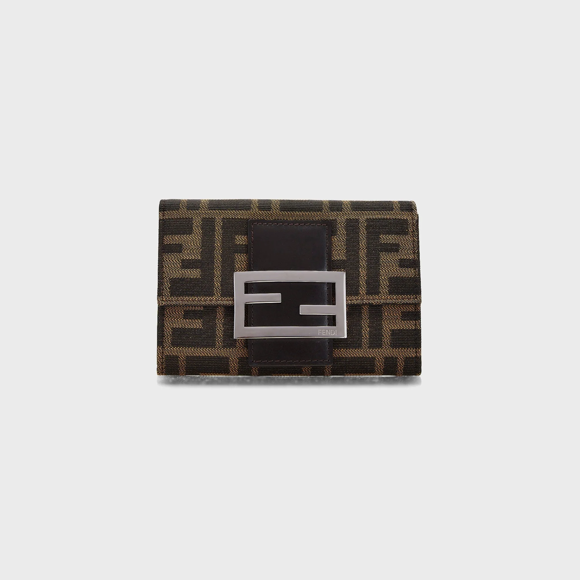 WGACA Fendi Zucca Compact Wallet - Brown