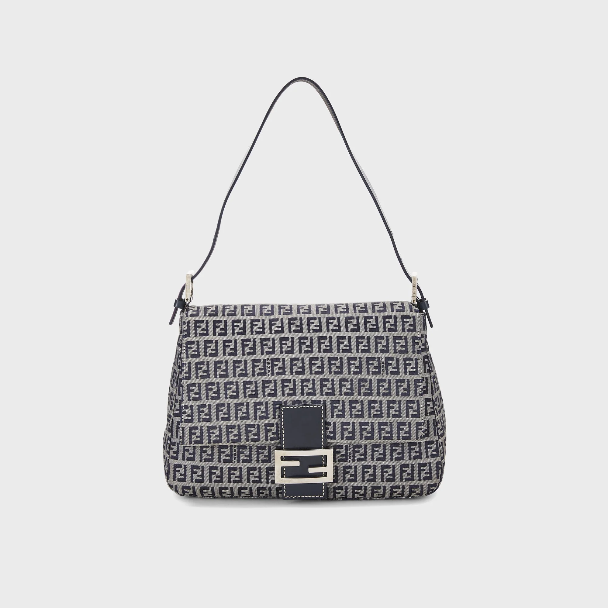 WGACA Fendi Zucchino Mamma Shoulder Bag - Navy