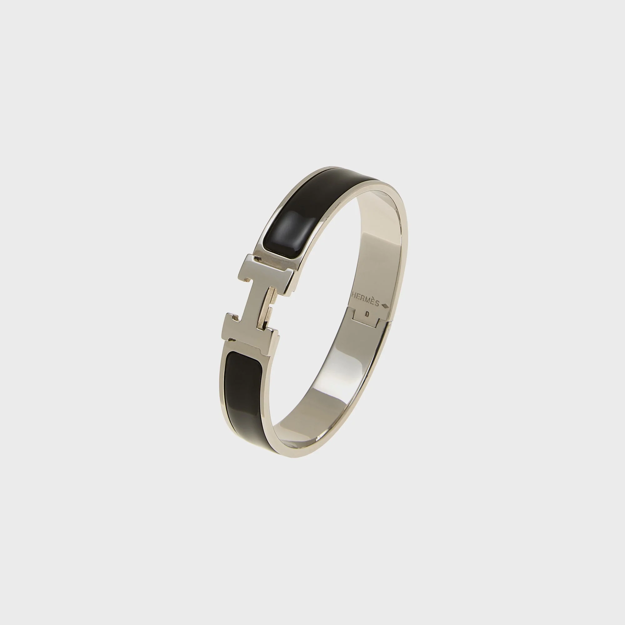 WGACA Hermes Clic Clac H Bracelet - Black / Silver