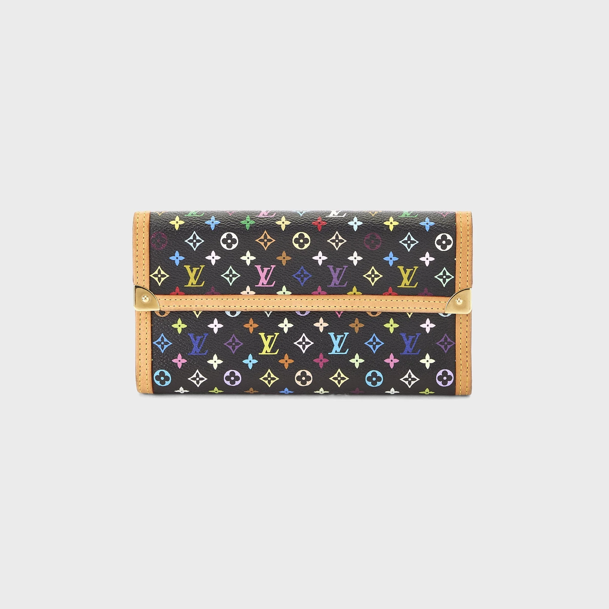 WGACA Louis Vuitton x Takashi Murakami International Wallet - Black / Multi