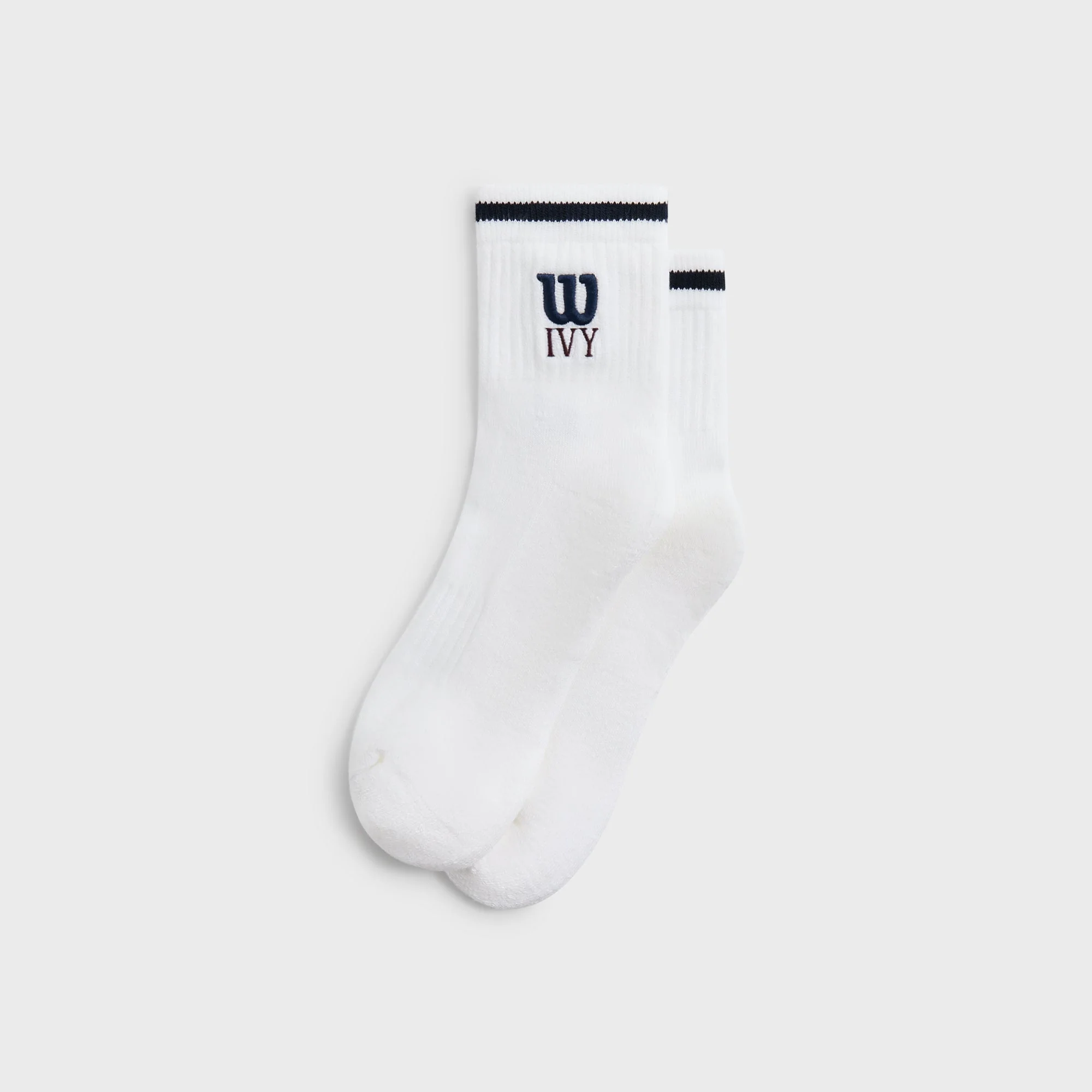 Kith Ivy for Wilson Quarter Top Socks - White / Port Royal