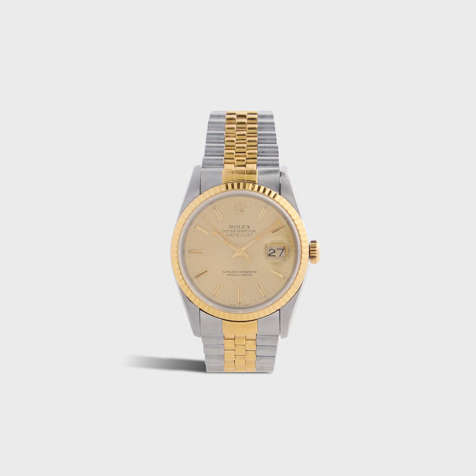 Wind Vintage Rolex Two-Tone Champagne Dial Datejust Reference 16233 Unpolished - Silver / Gold