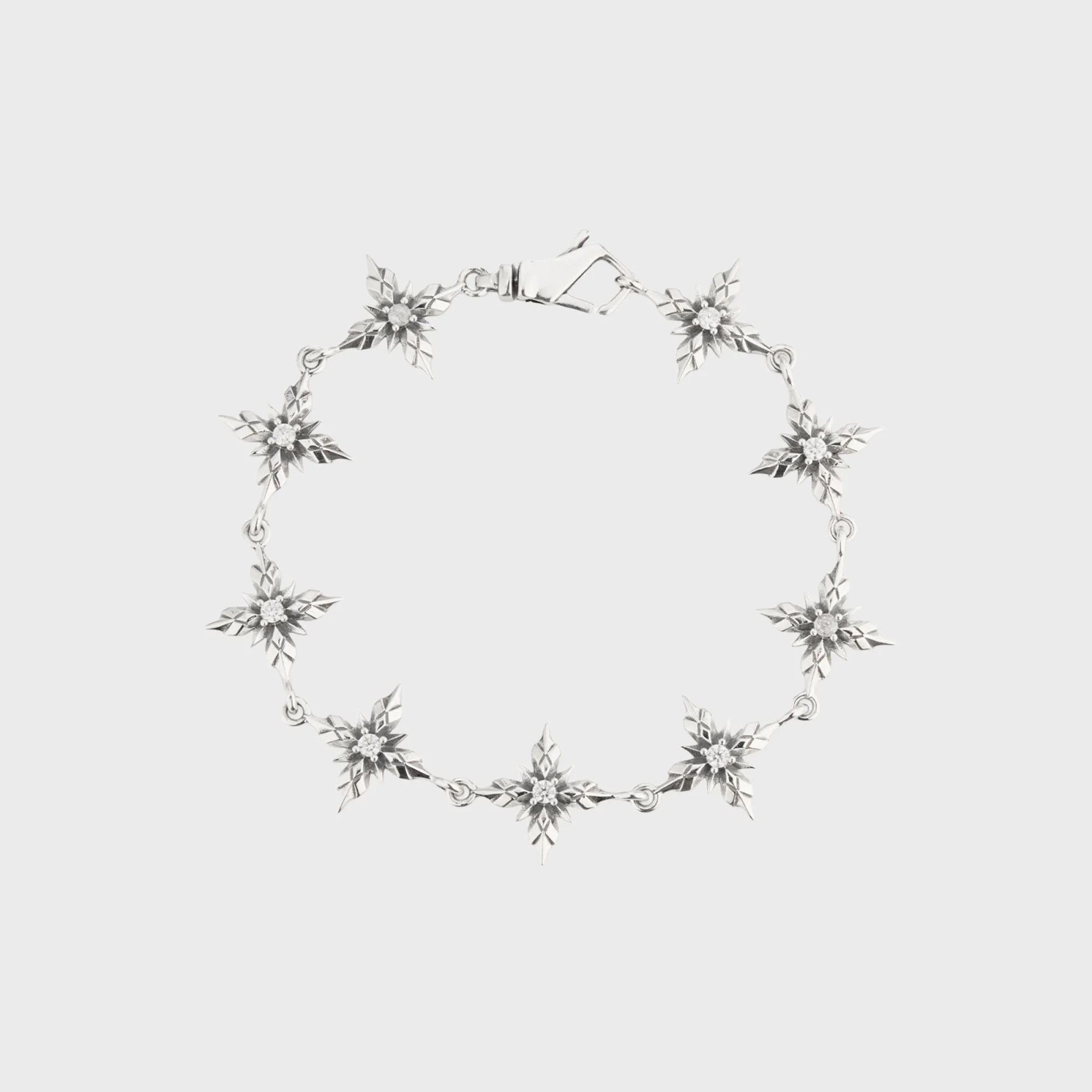 Emanuele Bicocchi Stella Ventis Clear Crystal Bracelet - Silver